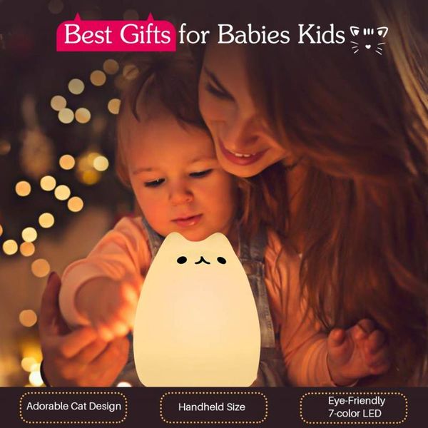 party favor cute silicone led night light for baby kids children bedroom touch sensor remote cat lamp decoration room decor holiday gift toy
party favor cute silicone led night light for baby kids children bedroom touch sensor remote cat lamp decoration room decor holiday gift toy