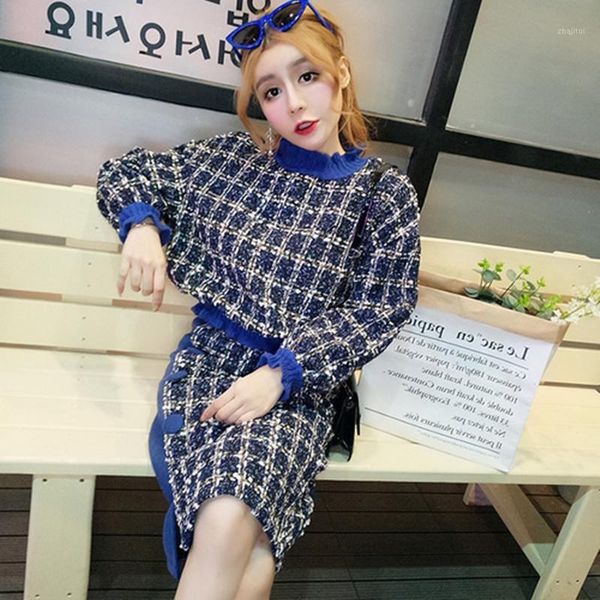 two piece dress korean edition 2021 autumn winter pattern women fashion tweed splicing knitting half body skirt suit, White
two piece dress korean edition 2021 autumn winter pattern women fashion tweed splicing knitting half body skirt suit, White