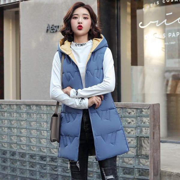 women's vests 2021 autumn winter vest women double side wear korean slim hooded down cotton waistcoat sleeveless jacket, Black;white
women's vests 2021 autumn winter vest women double side wear korean slim hooded down cotton waistcoat sleeveless jacket, Black;white