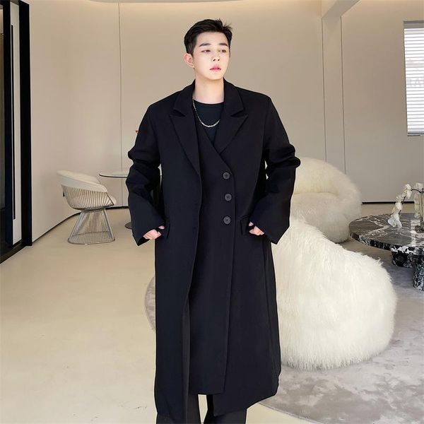 men's trench coats medium and long double placket windbreaker 2021 autumn winter korean version trend handsome fashion large coat, Tan;black
men's trench coats medium and long double placket windbreaker 2021 autumn winter korean version trend handsome fashion large coat, Tan;black