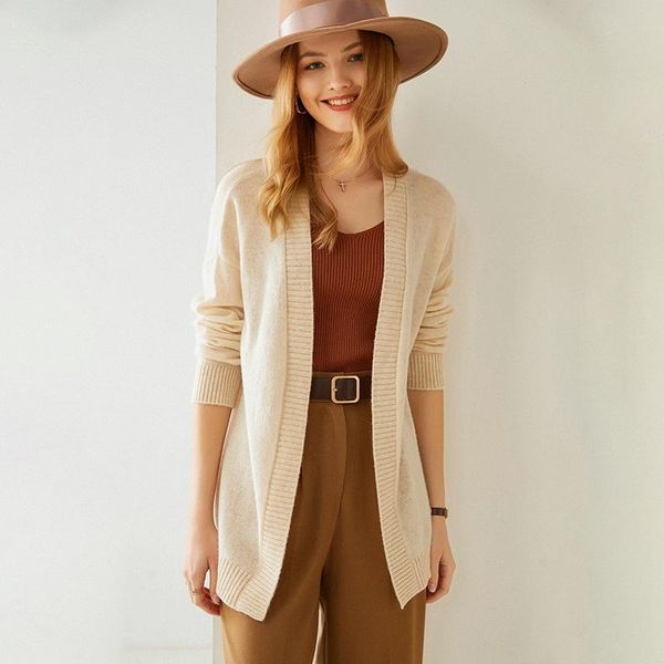 women's knits & tees 100% pure cashmere sweater long cardigan sleeve autumn winter knitwear, White
women's knits & tees 100% pure cashmere sweater long cardigan sleeve autumn winter knitwear, White