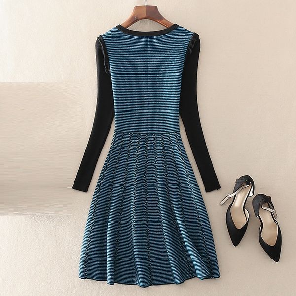 dress knitted spring autumn long dress women o-neck black sleeve patchwork blue knitting sweater vestidos casual, Black;gray
dress knitted spring autumn long dress women o-neck black sleeve patchwork blue knitting sweater vestidos casual, Black;gray