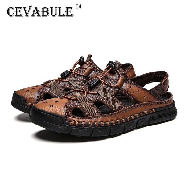 sandals cevabule 2021 fashion men's breathable cool shoes genuine leather men clk, Black
sandals cevabule 2021 fashion men's breathable cool shoes genuine leather men clk, Black