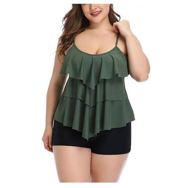 women's swimwear women bikini 2021 high waist swimsuit tankini ruffle set plus size bathing suit #t2g, White;black
women's swimwear women bikini 2021 high waist swimsuit tankini ruffle set plus size bathing suit #t2g, White;black