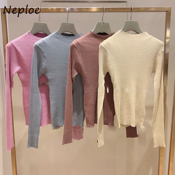 solid color half-high collar knitted pullovers autumn winter simple all-match sweaters slim fit femme 210430, White;black
solid color half-high collar knitted pullovers autumn winter simple all-match sweaters slim fit femme 210430, White;black