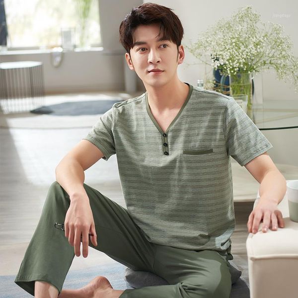 men's sleepwear men pajama stretch cotton striped v-neck summer home clothes plus size -3xl young male homewear set, Black;brown
men's sleepwear men pajama stretch cotton striped v-neck summer home clothes plus size -3xl young male homewear set, Black;brown