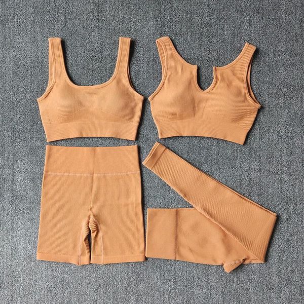 yoga outfit 4 piece ins seamless women set brown crop bra leggings pants fitness gym clothing high waist shorts sports suits
yoga outfit 4 piece ins seamless women set brown crop bra leggings pants fitness gym clothing high waist shorts sports suits
