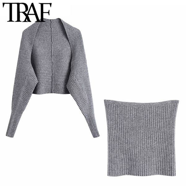 traf women fashion arm warmers cropped knitted sweater vintage long sleeve female outerwear chic 210415, White;black
traf women fashion arm warmers cropped knitted sweater vintage long sleeve female outerwear chic 210415, White;black
