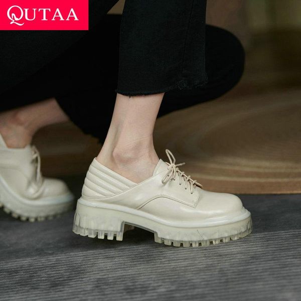 dress shoes qutaa 2022 genuine leather basic female pumps round toe platform square med heel lace up women size 34-39, Black
dress shoes qutaa 2022 genuine leather basic female pumps round toe platform square med heel lace up women size 34-39, Black