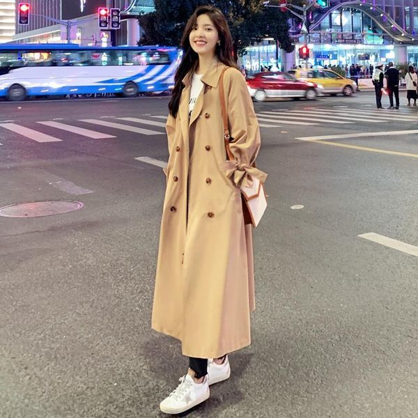 women's trench coats 2021 spring coat women double breasted long lapel with belt korean style office lady windbreaker mujer chaqueta, Tan;black
women's trench coats 2021 spring coat women double breasted long lapel with belt korean style office lady windbreaker mujer chaqueta, Tan;black