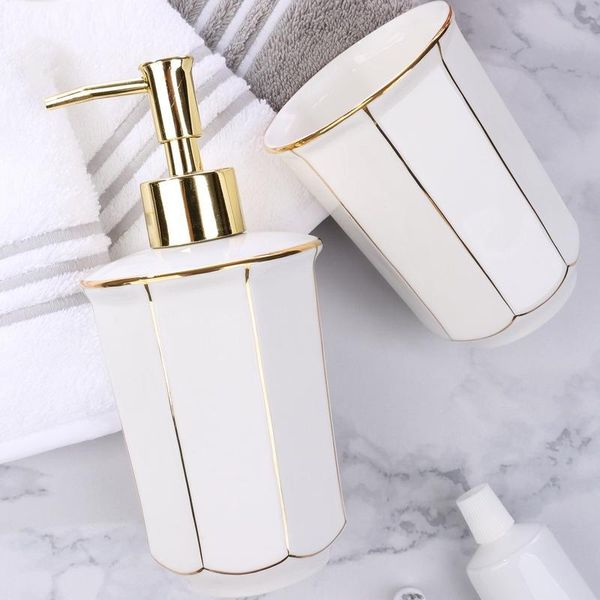 liquid soap dispenser light luxury modern ceramic bathroom toiletries set platinum gargle cup electric toothbrush holder dish decoration
liquid soap dispenser light luxury modern ceramic bathroom toiletries set platinum gargle cup electric toothbrush holder dish decoration