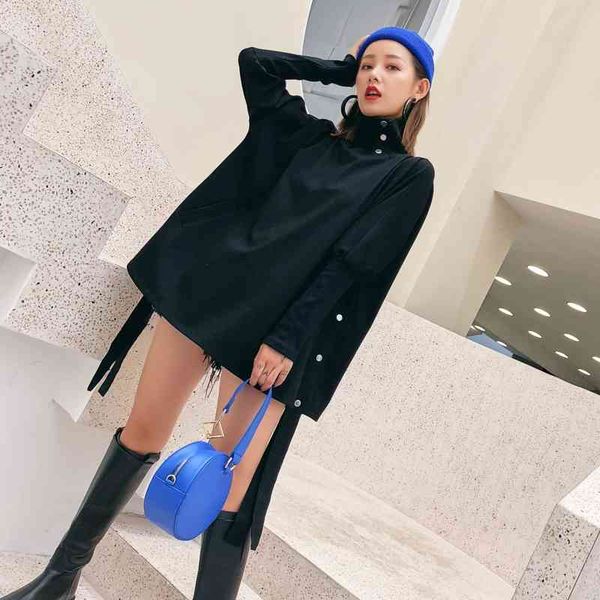 new women's korean fashion in autumn and winter irregular high collar women's coat hoodies women plus size women hoodies 210421, Black
new women's korean fashion in autumn and winter irregular high collar women's coat hoodies women plus size women hoodies 210421, Black