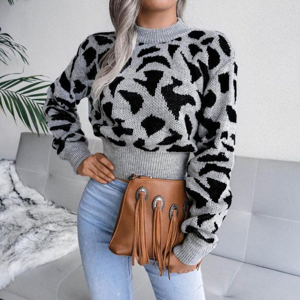 women's sweaters 2021 women sweater leopard pattern round neck autumn winter long sleeve warm knitted pullovers casual, White;black
women's sweaters 2021 women sweater leopard pattern round neck autumn winter long sleeve warm knitted pullovers casual, White;black
