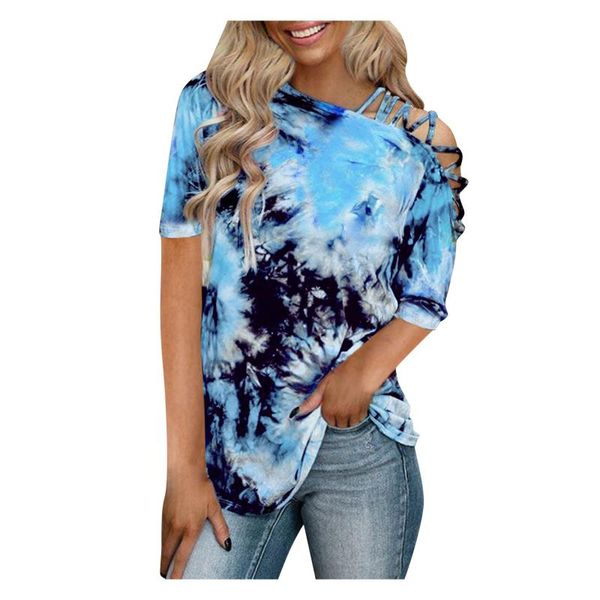 women's t-shirt summer classic t shirt casual tie dye print short sleeve hollow out leisure vintage temperament chic #t3g, White
women's t-shirt summer classic t shirt casual tie dye print short sleeve hollow out leisure vintage temperament chic #t3g, White