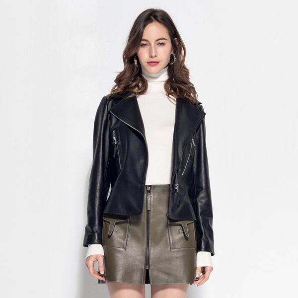 women's leather & faux 2021 women genuine jacket korean real sheepskin coat short motorcycle biker jaqueta de couro f1124 kj3205, Black
women's leather & faux 2021 women genuine jacket korean real sheepskin coat short motorcycle biker jaqueta de couro f1124 kj3205, Black