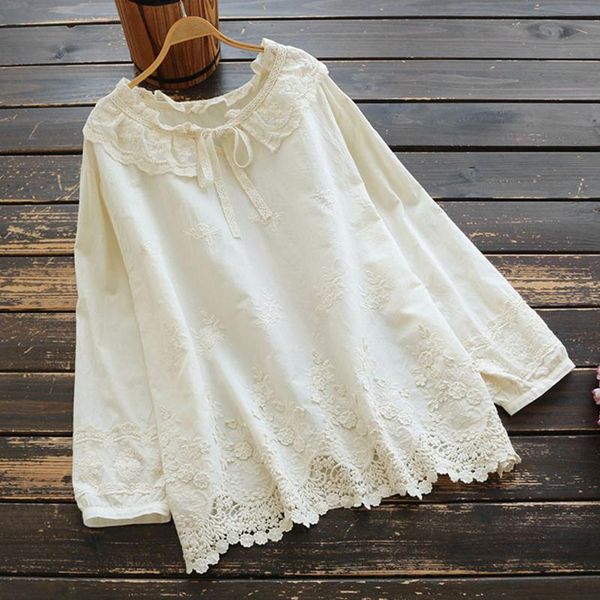 women's blouses & shirts spring autumn ruffled collar white beige gauze embroidery women casual sweet loose cotton long sleeve blouse
women's blouses & shirts spring autumn ruffled collar white beige gauze embroidery women casual sweet loose cotton long sleeve blouse