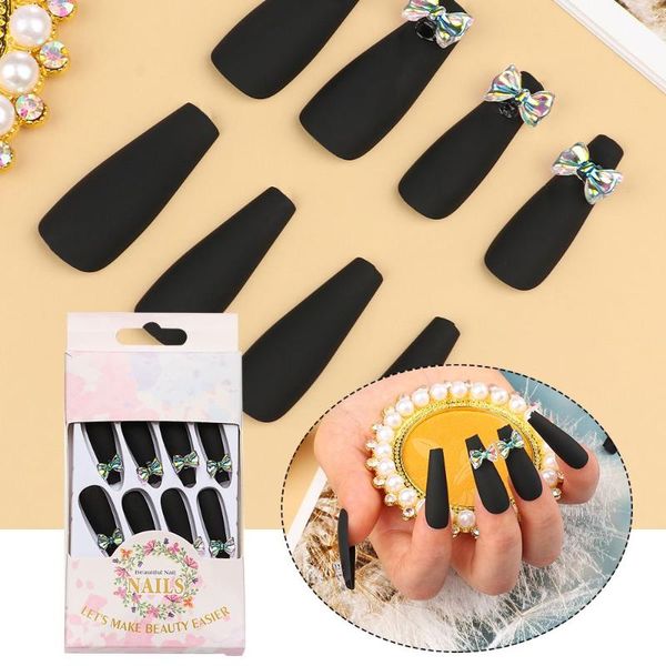 false nails 24pc black wear long paragraph fashion manicure patch nail full cover wearable bow fake matte ballerina art, Red;gold
false nails 24pc black wear long paragraph fashion manicure patch nail full cover wearable bow fake matte ballerina art, Red;gold