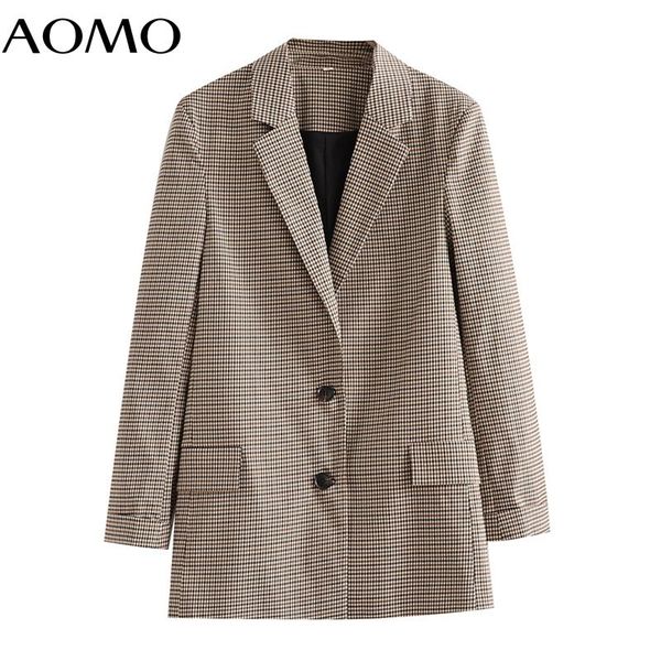 women's suits & blazers aomo 2021 women vintage thick plaid blazer female one button jacket ladies work wear formal qw55a, White;black
women's suits & blazers aomo 2021 women vintage thick plaid blazer female one button jacket ladies work wear formal qw55a, White;black