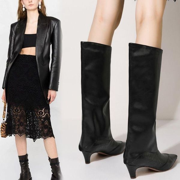boots women's knee length 2021 autumn winter selling fashion high-heeled leather personalized simple and versatile boot, Black
boots women's knee length 2021 autumn winter selling fashion high-heeled leather personalized simple and versatile boot, Black