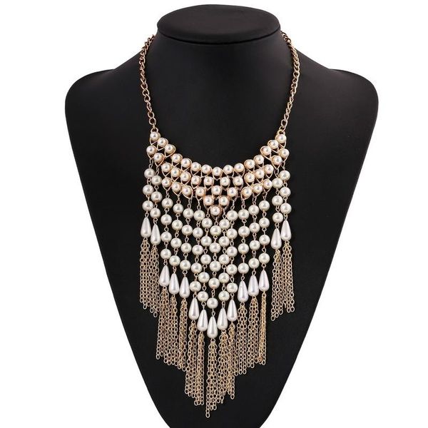 delicate pearl long gold alloy plating chain layering necklace for women beautiful tassel in jewlery chains, Silver
delicate pearl long gold alloy plating chain layering necklace for women beautiful tassel in jewlery chains, Silver