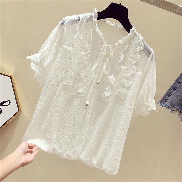 summer chiffon korean wild womens blouses vintage short sleeve plus size slim top, White
summer chiffon korean wild womens blouses vintage short sleeve plus size slim top, White
