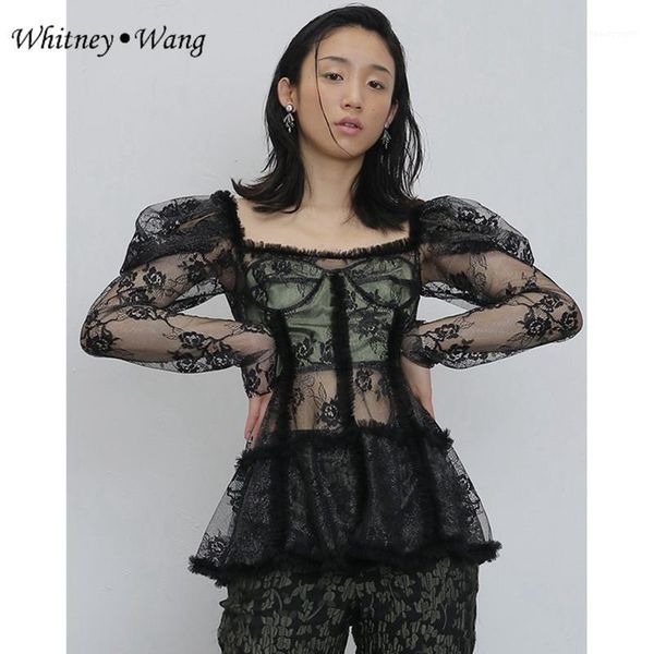 spring fashion streetwear vintage style puff sleeve see through lace blouse women blusas lady shirt femme women's blouses & s shir, White
spring fashion streetwear vintage style puff sleeve see through lace blouse women blusas lady shirt femme women's blouses & s shir, White