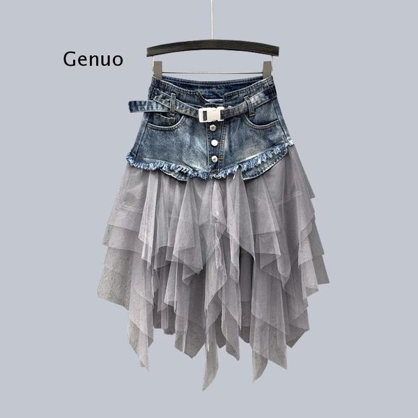 asymmetrical denim jeans tulle skirts womens high waist long mesh tutu tassel pleated midi gothic skirt with pockets belt black
asymmetrical denim jeans tulle skirts womens high waist long mesh tutu tassel pleated midi gothic skirt with pockets belt black
