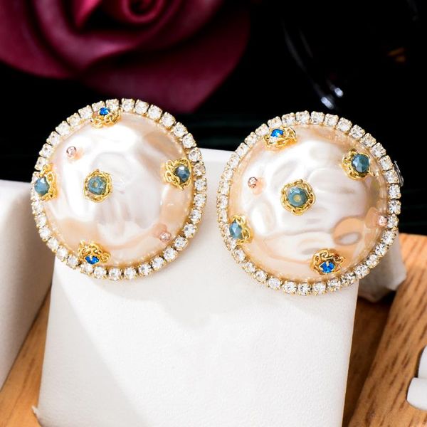 stud godki luxury simulated pearl earrings trendy cubic zircon gold for women wedding engagement party jewelry gift, Golden;silver
stud godki luxury simulated pearl earrings trendy cubic zircon gold for women wedding engagement party jewelry gift, Golden;silver