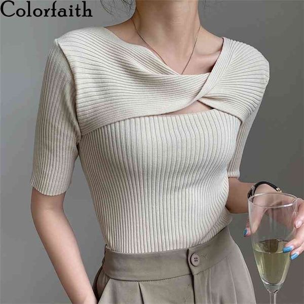 women summer t-shirt bottoming basic solid fashionable knitted cutout korean style wild lady t25007 210427, White
women summer t-shirt bottoming basic solid fashionable knitted cutout korean style wild lady t25007 210427, White
