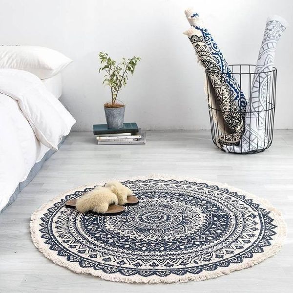 carpets nordic round carpet rugs boho ethnic mandala tassel for living room cotton linen big floor rug modern classic 90cm mats
carpets nordic round carpet rugs boho ethnic mandala tassel for living room cotton linen big floor rug modern classic 90cm mats
