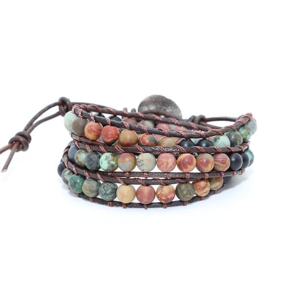 beaded, strands vintage creative africa stone leather handmade bracelets healing round beaded fashion, Black
beaded, strands vintage creative africa stone leather handmade bracelets healing round beaded fashion, Black
