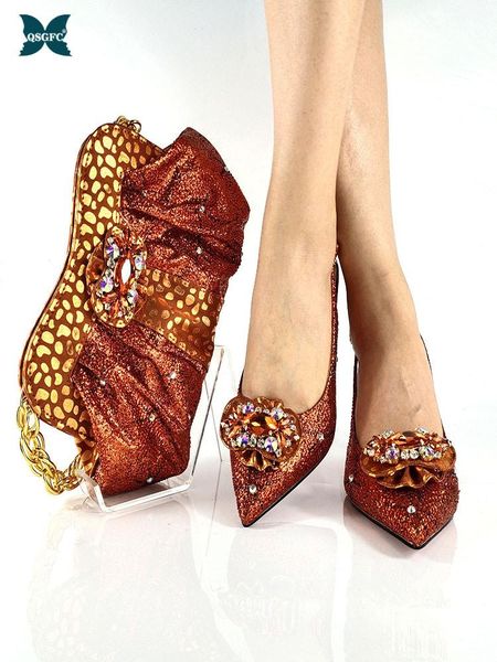 dress shoes fashion italian design colorful crystal style noble african women and bag set with streamer modeling in orange color, Black
dress shoes fashion italian design colorful crystal style noble african women and bag set with streamer modeling in orange color, Black