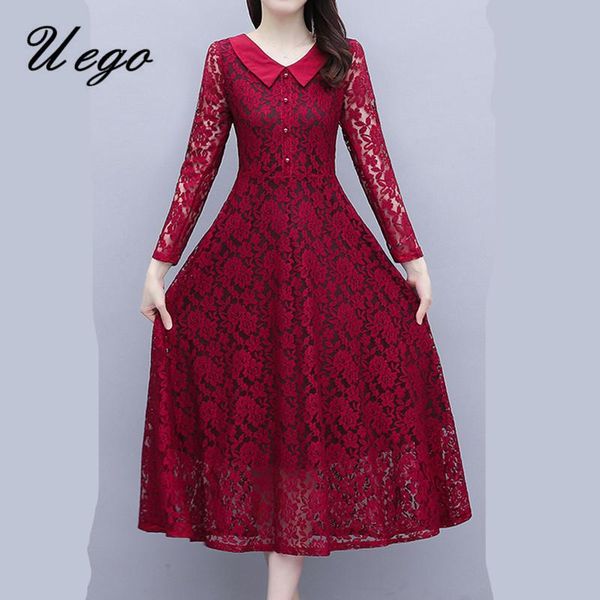 uego 2021 arrival long sleeve spring dress office lady ol work lace slim waist midi autumn fashion women casual dresses, Black;gray
uego 2021 arrival long sleeve spring dress office lady ol work lace slim waist midi autumn fashion women casual dresses, Black;gray
