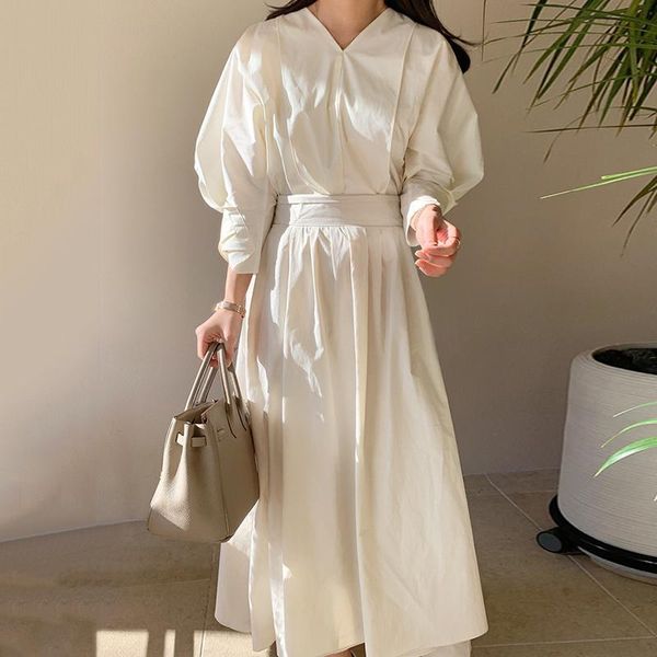 casual dresses women elegant white midi dress v neck back bow tie sashes vintage female clothing autumn winter qa180, Black;gray
casual dresses women elegant white midi dress v neck back bow tie sashes vintage female clothing autumn winter qa180, Black;gray