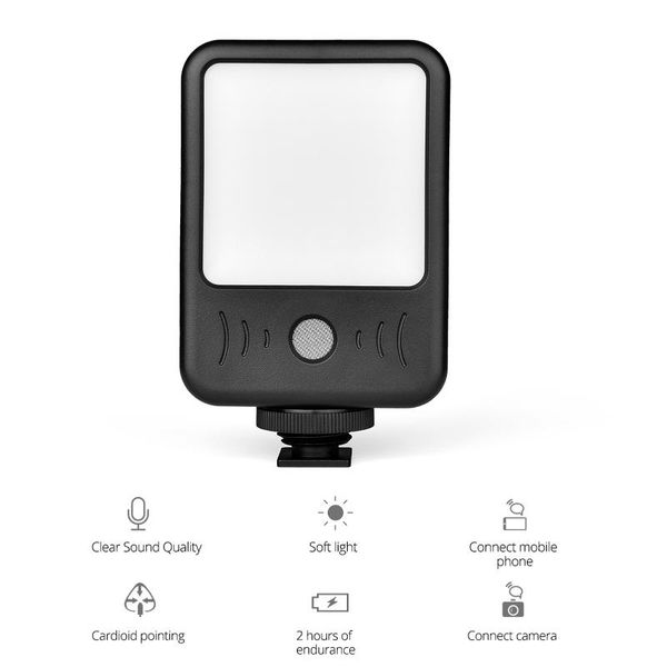 andoer led02 mini rechargeable led video light built-in anti-noise microphone recording mic + 6500k fill for vlog micro flash heads
andoer led02 mini rechargeable led video light built-in anti-noise microphone recording mic + 6500k fill for vlog micro flash heads