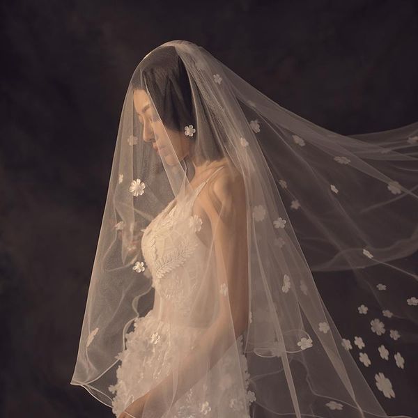bridal veils veil 3d flowers scatter on tulle fish curlve edge wedding dress, Black
bridal veils veil 3d flowers scatter on tulle fish curlve edge wedding dress, Black