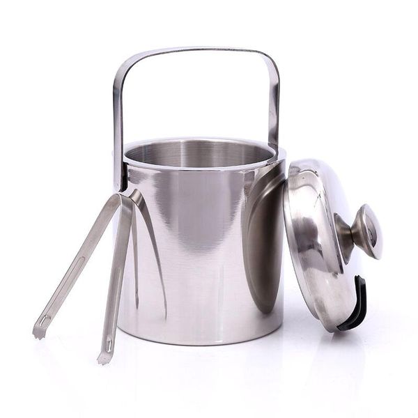 cocktailshaker stainless steel ice bucket wine coolers double walled 1.3l as container with tongs and ton lid buckets
cocktailshaker stainless steel ice bucket wine coolers double walled 1.3l as container with tongs and ton lid buckets