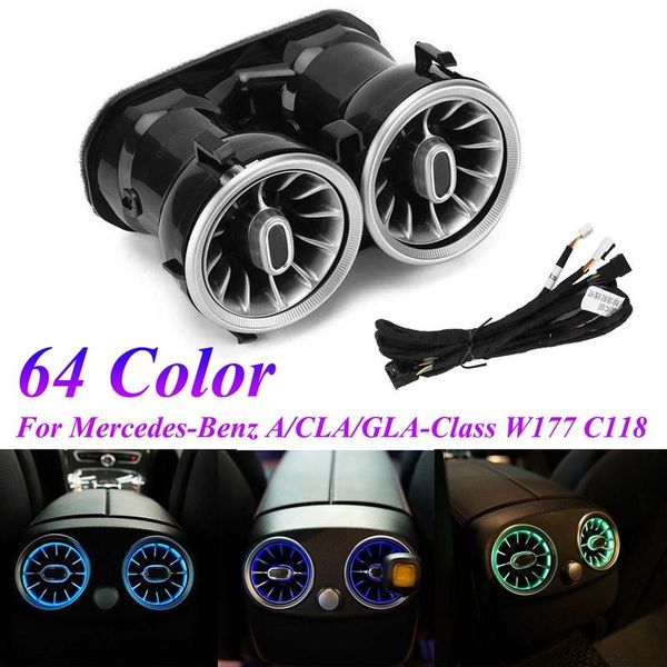 interior&external lights 64 color car rear armrest led turbine air vent ambient light kit for - a/cla/gla-class w177 c118 2021+
interior&external lights 64 color car rear armrest led turbine air vent ambient light kit for - a/cla/gla-class w177 c118 2021+