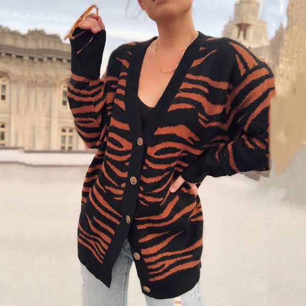 women's knits & tees elegant zebra print casual knitted jacket women fashion single breasted loose cardigan outerwear autumn winter lon, White
women's knits & tees elegant zebra print casual knitted jacket women fashion single breasted loose cardigan outerwear autumn winter lon, White