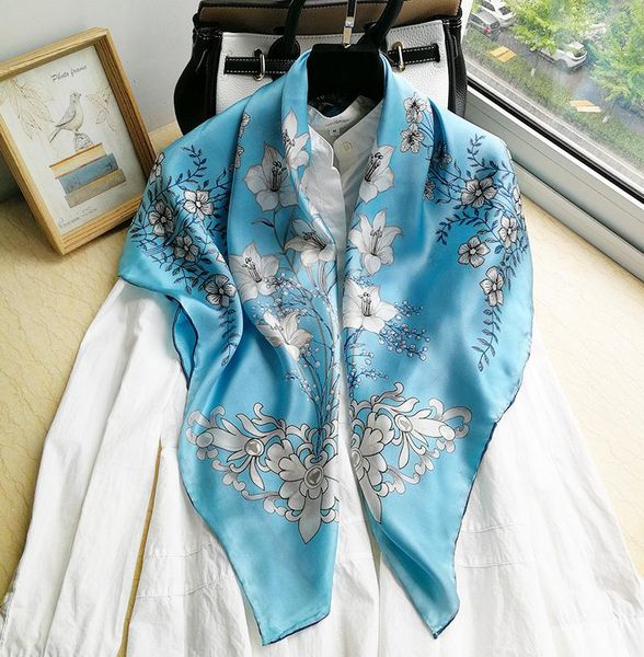 scarves 100% pure silk satin square big scarf shawl wrap kerchief 34.5"x34.5" wj034, Blue;gray
scarves 100% pure silk satin square big scarf shawl wrap kerchief 34.5"x34.5" wj034, Blue;gray