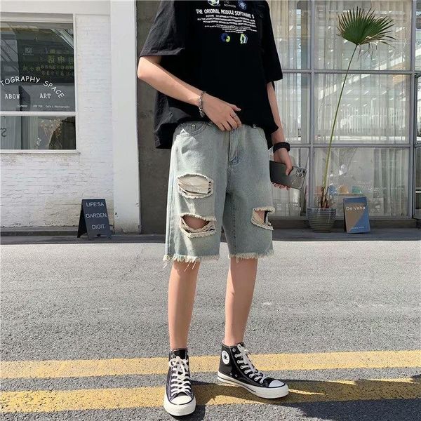 men's shorts #4018 holed denim summer casual pants jeans men hip hop streetwear sweatpants short homme fashion, White;black
men's shorts #4018 holed denim summer casual pants jeans men hip hop streetwear sweatpants short homme fashion, White;black