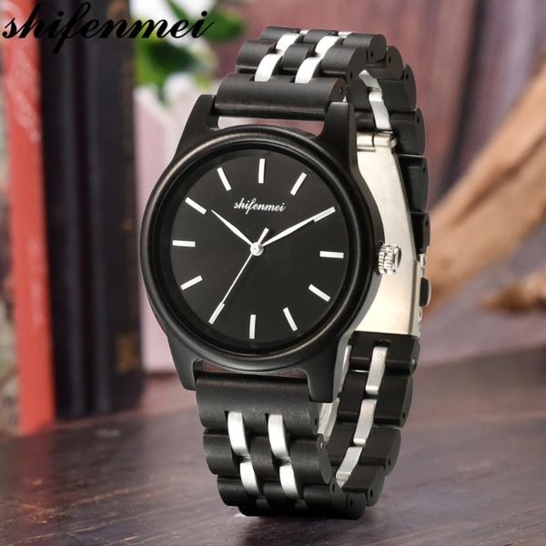 wristwatches shifenmei women wooden watch watches fashion 2021 ladies quartz wristwatch gifts for zegarek damski, Slivery;brown
wristwatches shifenmei women wooden watch watches fashion 2021 ladies quartz wristwatch gifts for zegarek damski, Slivery;brown