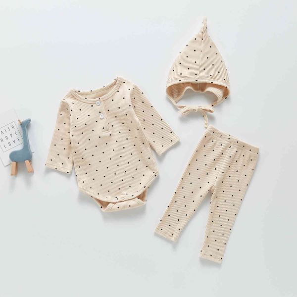 casual baby boy clothes set spring newborn baby girl clothing outfits dot print bodysuit+pants+hat 3pcs infant clothes 6-24m 210413, White
casual baby boy clothes set spring newborn baby girl clothing outfits dot print bodysuit+pants+hat 3pcs infant clothes 6-24m 210413, White