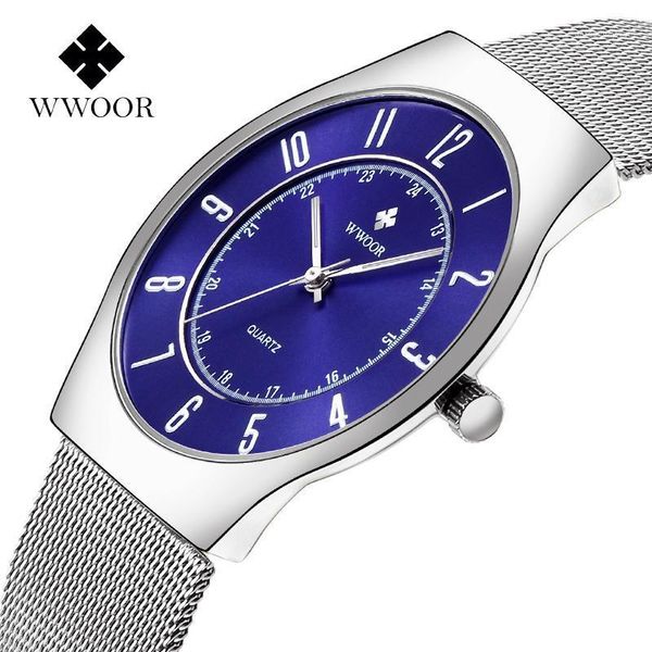 wristwatches wwoor classic men watches blue sport quartz watch ultra-thin steel mesh waterproof wrist reloj hombre, Slivery;brown
wristwatches wwoor classic men watches blue sport quartz watch ultra-thin steel mesh waterproof wrist reloj hombre, Slivery;brown