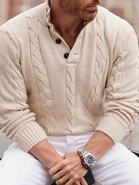 2022 spring men knit sweater fashion stand collar button-up jumper vintage mens long sleeve solid sweaters casual streetwear, Black
2022 spring men knit sweater fashion stand collar button-up jumper vintage mens long sleeve solid sweaters casual streetwear, Black