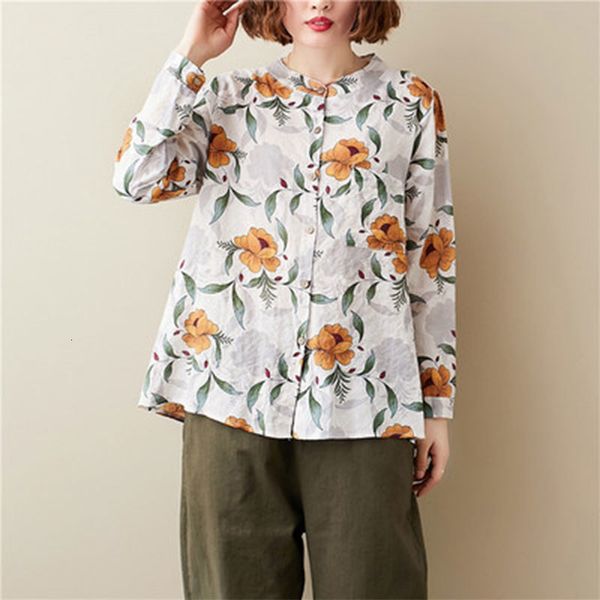 autumn arts female long sleeve casual impression big cotton shirts vintage blouses femme m639, White
autumn arts female long sleeve casual impression big cotton shirts vintage blouses femme m639, White