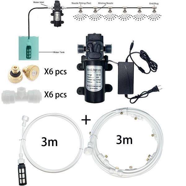 watering equipments 6m 6pc nozzles garden water mist spray electric diaphragm pump kit greenhouse irrigation outdoor misting cooling system
watering equipments 6m 6pc nozzles garden water mist spray electric diaphragm pump kit greenhouse irrigation outdoor misting cooling system