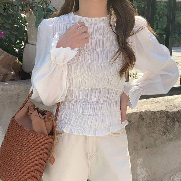 women's blouses & shirts women's pleated zanzea 2021 fashion spring casual puff sleeve blusas female elastic waist tunic solid whi, White
women's blouses & shirts women's pleated zanzea 2021 fashion spring casual puff sleeve blusas female elastic waist tunic solid whi, White