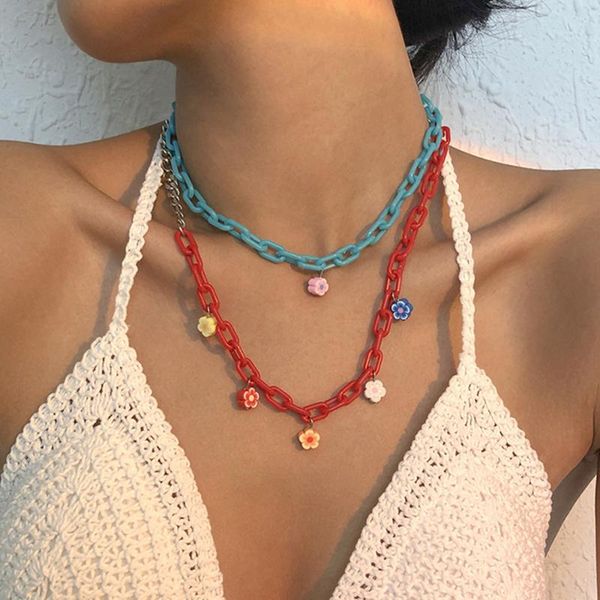 chains diezi elegant multilayer resin chain necklace for women vintage summer soft clay flower pendant statement jewelry, Silver
chains diezi elegant multilayer resin chain necklace for women vintage summer soft clay flower pendant statement jewelry, Silver