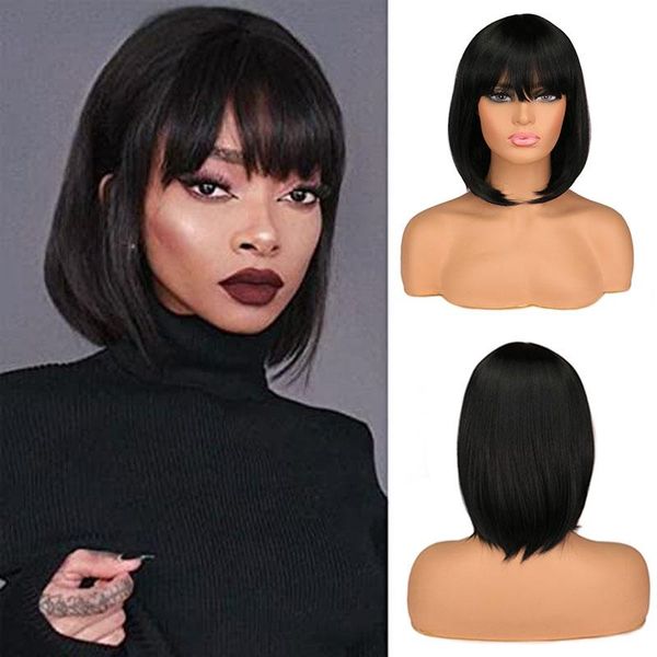 synthetic wigs whimsical w short bob wig with bangs straight black for women cosplay party natural hair daily
synthetic wigs whimsical w short bob wig with bangs straight black for women cosplay party natural hair daily